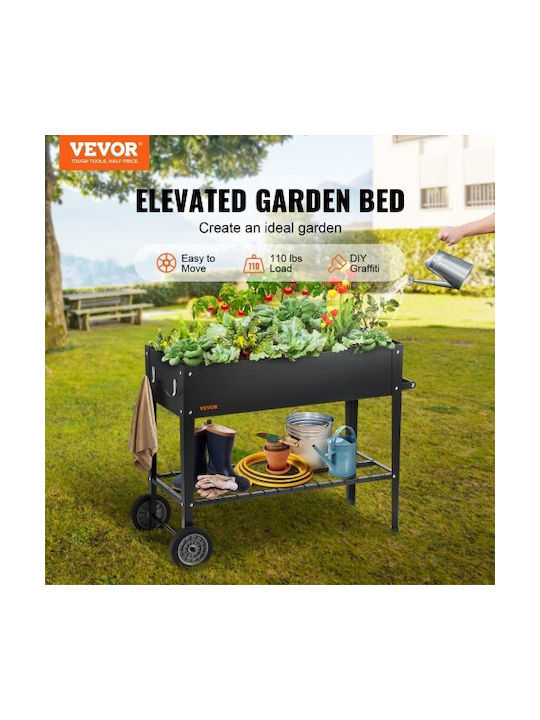 Vevor Γλάστρα Μεταλλική Μαύρο 108x50x80εκ.