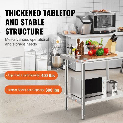 Vevor Ανοξείδωτο Τραπέζι Μ60xΒ90xΥ80cm