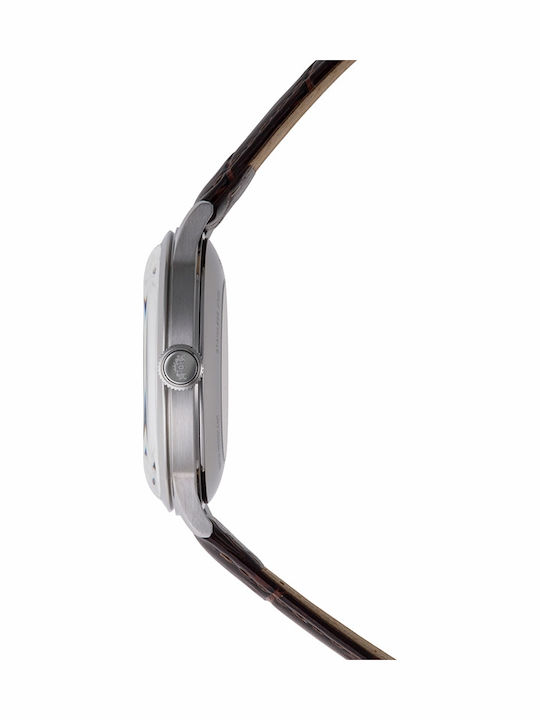 Orient Bambino Ανδρικό Ρολόι 40.5mm με Καφέ Δερμάτινο Λουράκι
