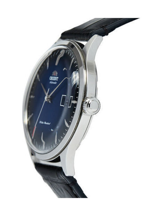 Orient Ανδρικό Ρολόι 42mm Αυτόματο με Μαύρο Δερμάτινο Λουράκι