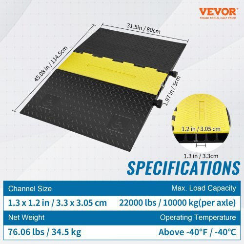 Vevor Vevor Cable Protector Black DLADA15WH1212LBRZV0 1 Piece