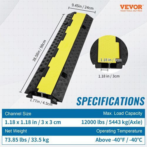 Vevor Προστατευτικό Καλωδίων Μαύρο SKCDL52WH1111U72JV0 5τμχ