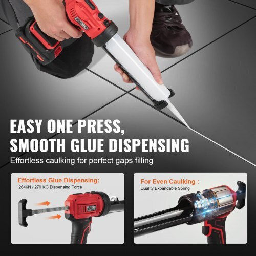 Vevor Kit Electric Silicone Gun Battery Lithium 20V 1x2Ah