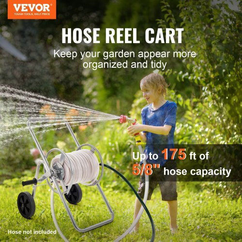 Vevor Wheeled Garden Hose Box for Hose Up To 53.34m