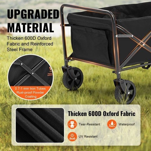 Foldable Garden Cart Four-wheel with Maximum Load Weight 99kg