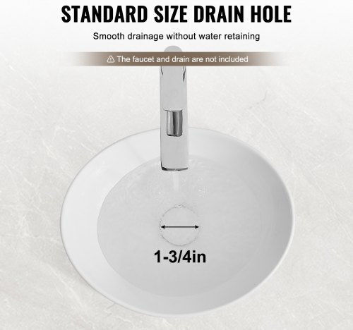 Vevor Надеждна мивка Керамика 40.64x34.036cm Бял