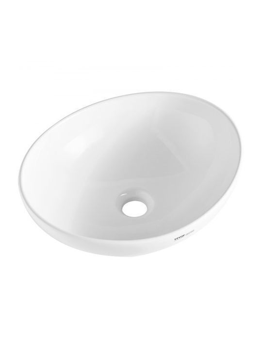 Vevor Aufgesetztes Waschbecken Keramik 40.64x34.036cm White