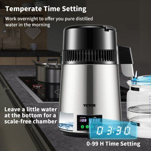 Vevor Water Distiller 4L Time & Temperature Display Silver D1lh1lh4l220v4mqsv2