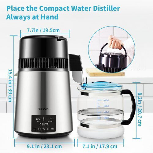 Vevor Water Distiller 1L/hour 4L 750W Silver Dsdw1lh4l220vzc7rv2