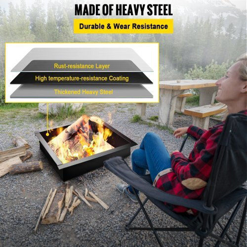 Vevor Fire Pit Ring 36"/30" Diameter 1.5 Mm Tongs Outdoor Tgfxhkhc30x5dqch1v0