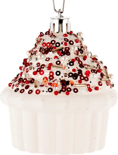 Hängendes Ornament Cupcake Rot 6cm Set 6Stück