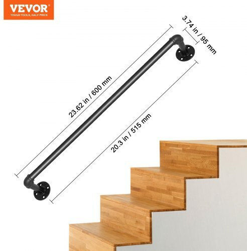 Iron Stair Handrail 2ft Wall Vevor Tzbgsltfsgyg20vccv0