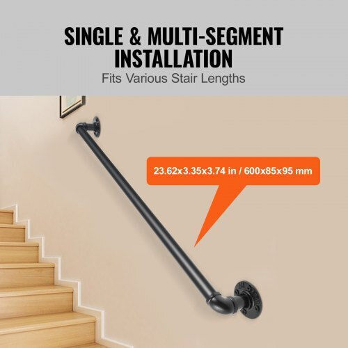 Iron Stair Handrail 2ft Wall Vevor Tzbgsltfsgyg20vccv0