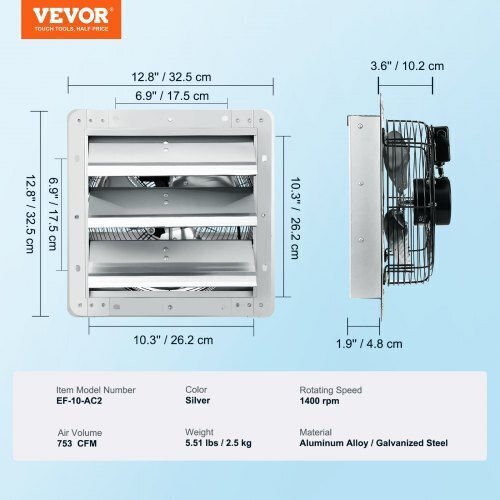 Vevor Industrial Wall Ventilator 254mm