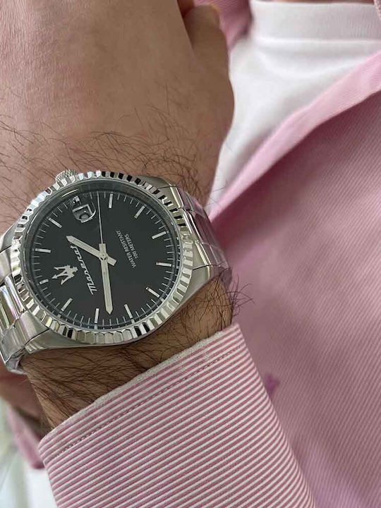 Maserati Men's Watch 43mm Battery with Silver Metal Bracelet