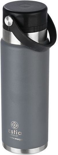 Estia Travel Chug Save the Aegean Bottle Thermos Stainless Steel 500ml Estia Travel Chug Save Aegean Fjord Grey with Loop