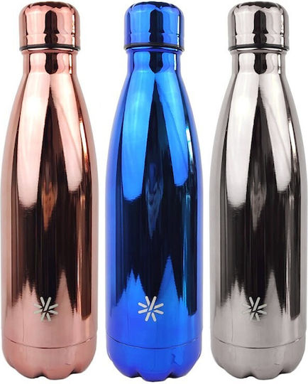Aqua Metal Viquel Bottle Thermos Stainless Steel / Plastic BPA Free 500ml Nibs Silver