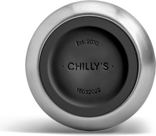 Chilly's Series 2 Flip Stainless Steel Thermos Bottle BPA Free 350ml with Straw and Loop