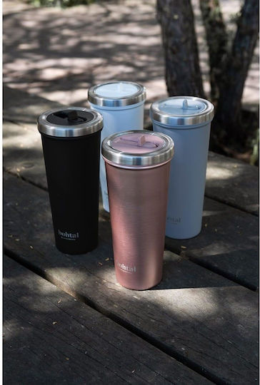 SmartShake Bohtal Glass Thermos Stainless Steel 750ml Pink with Mouthpiece