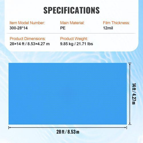 Vevor Solar Protective Pool Cover Parallelogram Blue 853.44x426.72cm