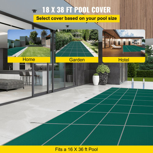 Prelată de siguranță pentru piscină Vevor 18x38ft 16x36ft Piscină Yycm16x36ftycg001v0