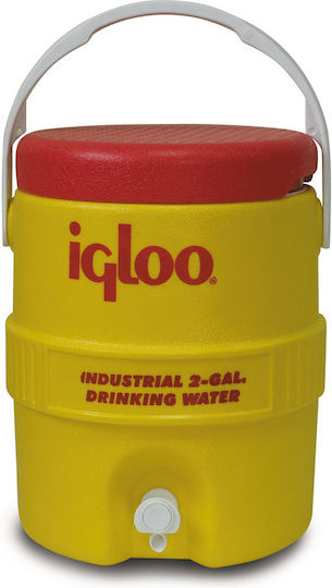 Igloo Industrial Container with Faucet Thermos Plastic 8lt Yellow with Handle