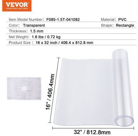 Transparent Table Protector Vevor PVC 16x32 Inches 1.5mm Zfxpvczb16x34d7uov0 Transparent Table Protector Vevor PVC 16x32 Inches 1.5mm Zfxpvczb16x34d7uov0
