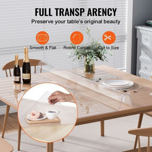 Transparent Table Protector Vevor PVC 54x54 cm 2.0mm Zfxpvczb54x5itnpiv0