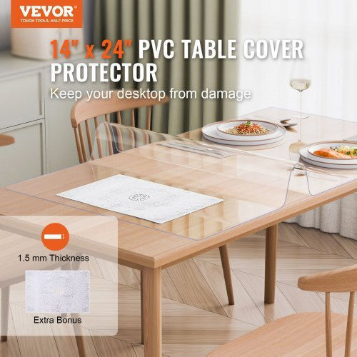 Διαφανές Προστατευτικό Τραπεζιού Vevor 14x24" 1.5mm Zfxpvczb14x2y0cq0v0