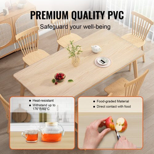 Vevor Transparenter Tischschutz 18" x 36" 1,5 mm PVC Wasserdichte Tischdecke Zfxzbyctmspvcvczav0