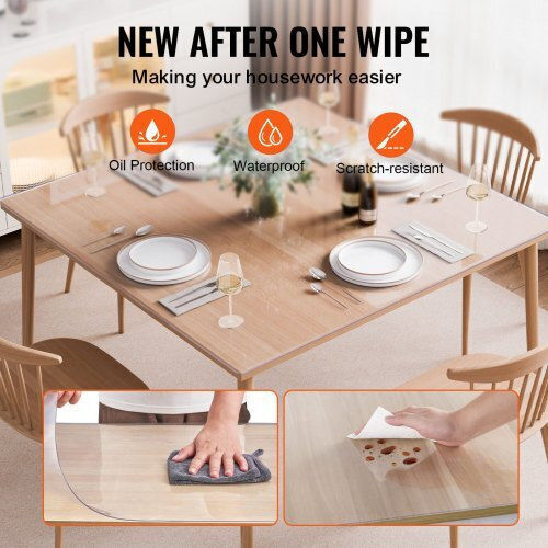 Transparent Table Protector Vevor PVC 54x54 cm 2.0mm Zfxpvczb54x5itnpiv0