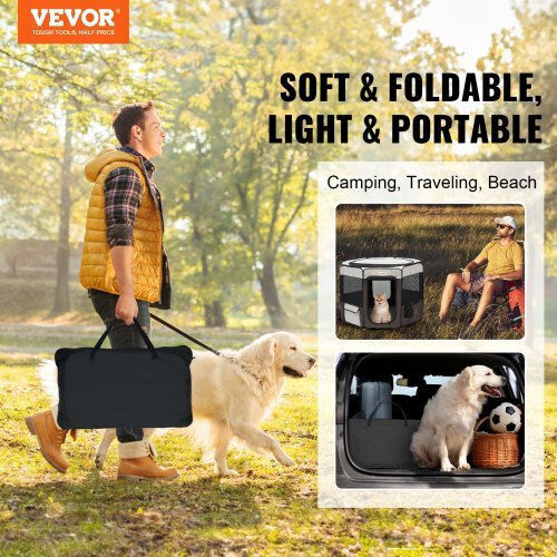 Vevor Foldable Park Dog & Cat Octagon made of Fabric 91.44 x 91.44 x 91.44cm