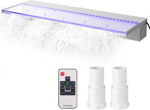 Vevor Cascadă de piscină cu iluminare LED 91.948x8.128x20.574cm Portocaliu