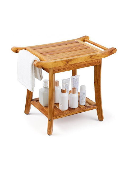 Vevor Επιδαπέδια Ραφιέρα Μπάνιου Ξύλινη 56x37x47cm Μπεζ