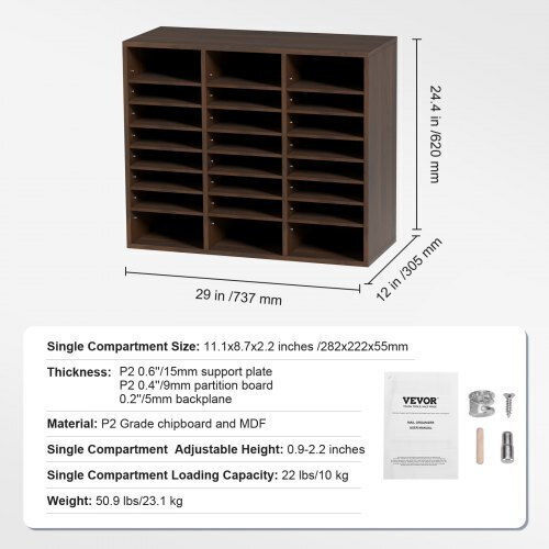 Vevor Filing Tray Brown 29x12x24.4cm