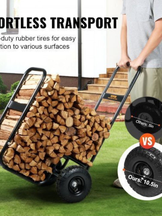 Vevor Inox Wood Transport Trolley 67x52x110cm Black