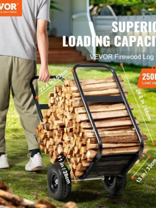 Vevor Inox Wood Transport Trolley 43.3x20.5x26.4cm Black