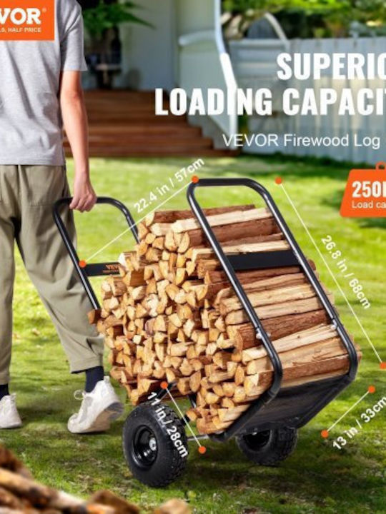 Vevor Inox Wood Transport Trolley 67x52x110cm Black