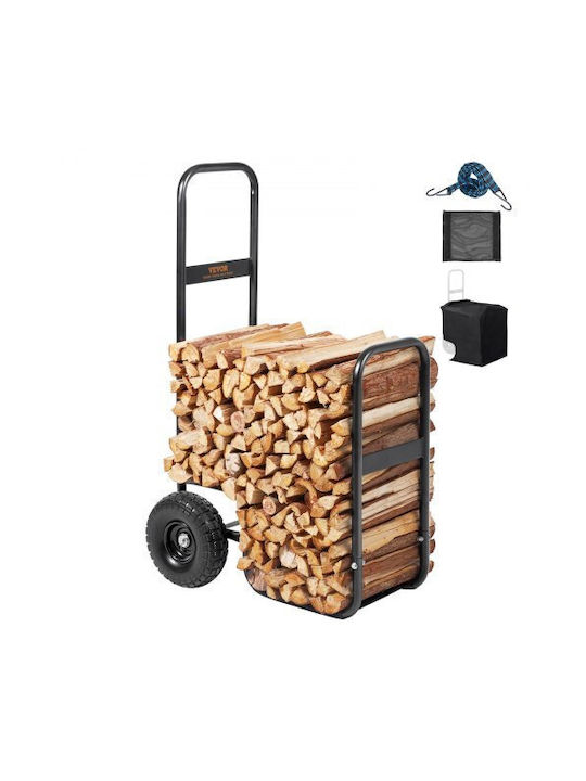 Vevor Inox Wood Transport Trolley 43.3x20.5x26.4cm Black