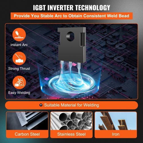 Vevor Welding Machine Inverter MIG / TIG / MMA with Maximum Welding Current 200A and Duty Cycle 85%