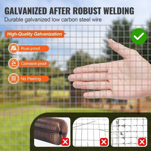 Vevor Galvanized Chicken Wire 1.2x15.24m