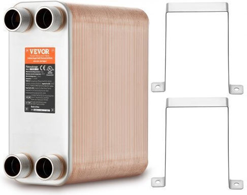 Vevor Εναλλάκτης Θερμότητας 100 Πλακών 4*1-1/4" Mnpt 5"x12" Ανοξείδωτο 316l Qhbshrq51210ih0z3v0