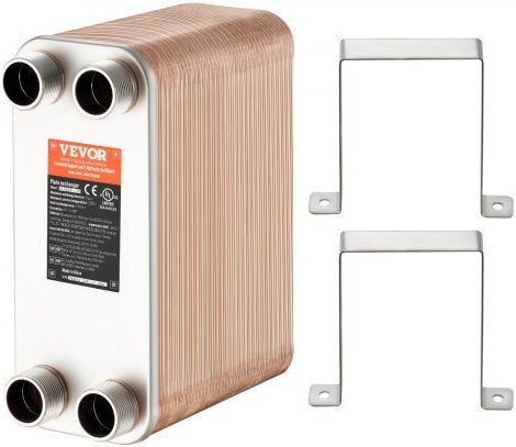 Vevor Εναλλάκτης Θερμότητας 80 Πλακών 5"x12" Ανοξείδωτο Ατσάλι 316l Qhbshrq51280hrf9vv0
