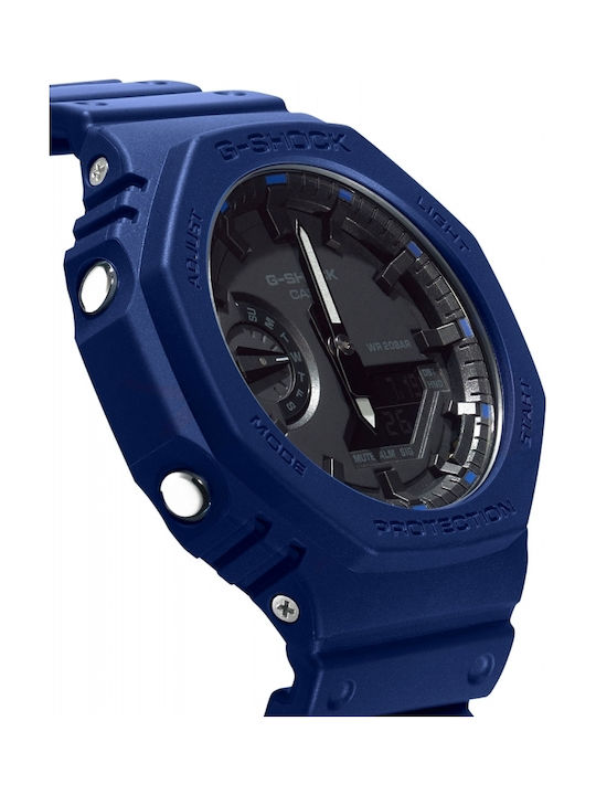 Casio G-Shock Analog/Digital Men's Watch 48.7mm Chronograph Battery with Purple Rubber Strap