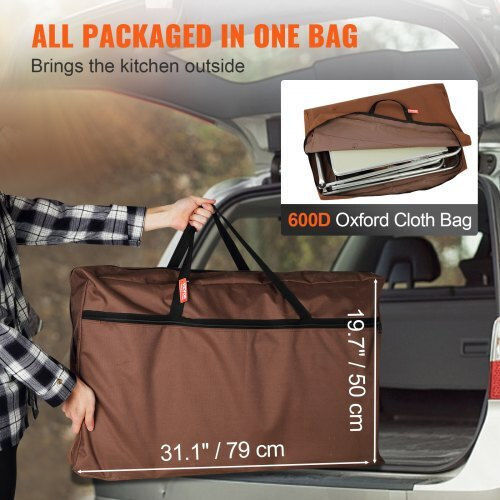 Vevor Aluminium Campingmöbel Für Camping Plegbares Schrank 174x176x46cm Braun
