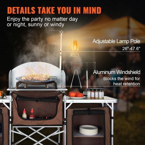 Vevor Aluminium Campingmöbel Für Camping Plegbares Schrank 174x176x46cm Braun