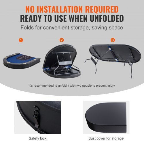 Vevor 84" Oval Casino 10-Person Folding Poker Table