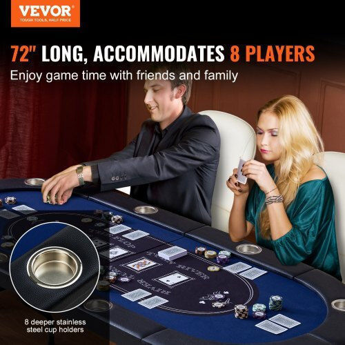 Vevor 72" Oval Casino 8-Person Folding Poker Table