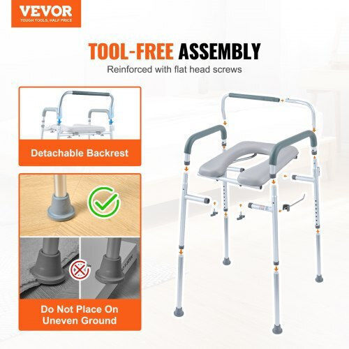 Vevor Toilettenstuhl mit Rückenlehne 5800ml WLLGS350BLRZ8J6E0V0