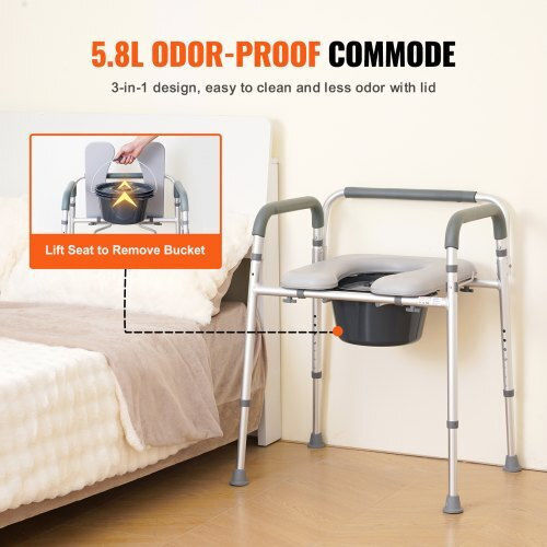 Vevor Toilettenstuhl mit Rückenlehne 5800ml WLLGS350BLRZ8J6E0V0